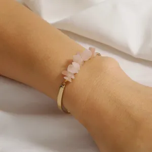 Alloy Crescent Natural Stone Bracelet