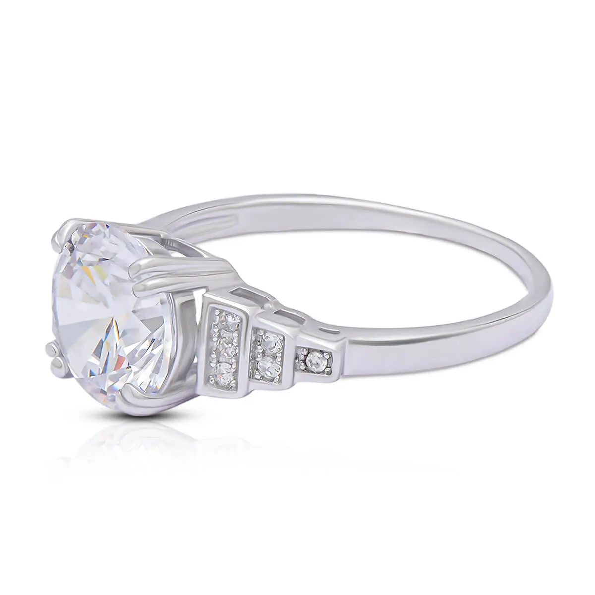 Alluring Silver Diamond Ring
