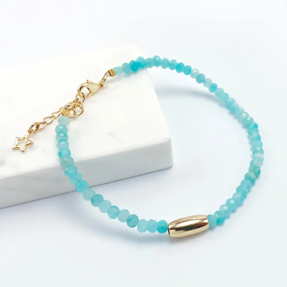 Amazonite Stone Bracelet; Natural Gemstone Bracelet