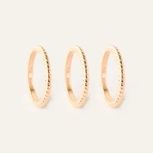 Ana Rope Rings Set in 14kt Gold Over Sterling Silver