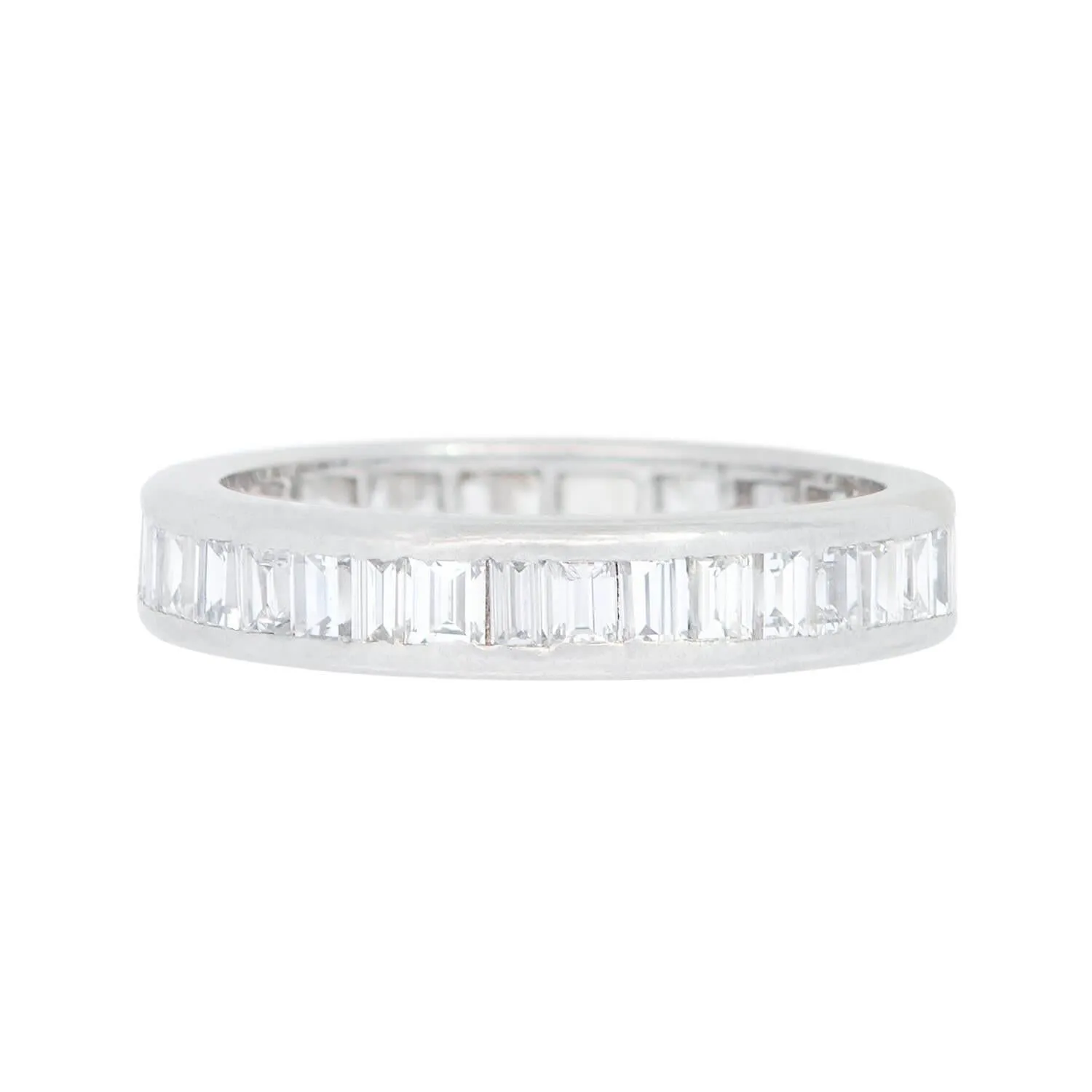 Art Deco Platinum Emerald Cut Diamond Eternity Band