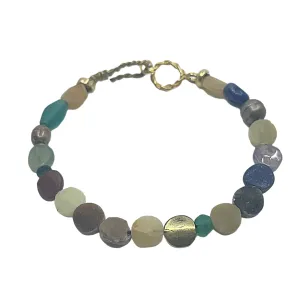 ARTIZ | 'Round Jade Bead Bracelet' | Bronze pieces