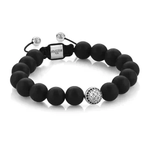 Atolyestone Beaded Macrame Bracelet - Silver