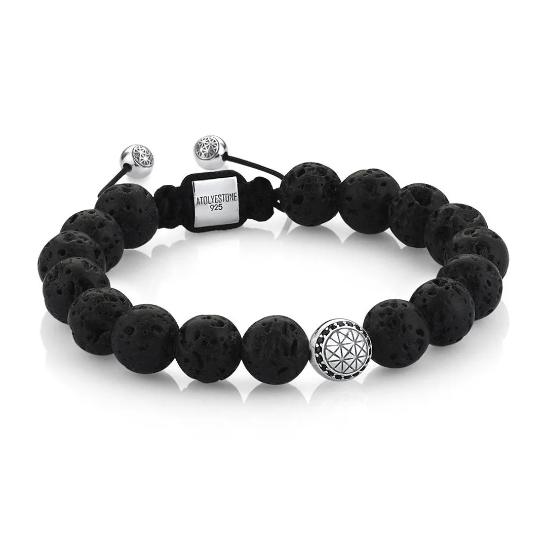 Atolyestone Beaded Macrame Bracelet - Silver