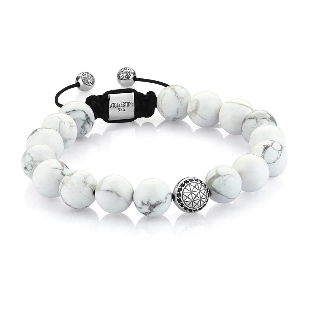 Atolyestone Beaded Macrame Bracelet - Silver