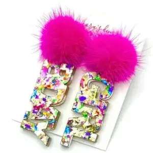 #Bday Girl" earrings