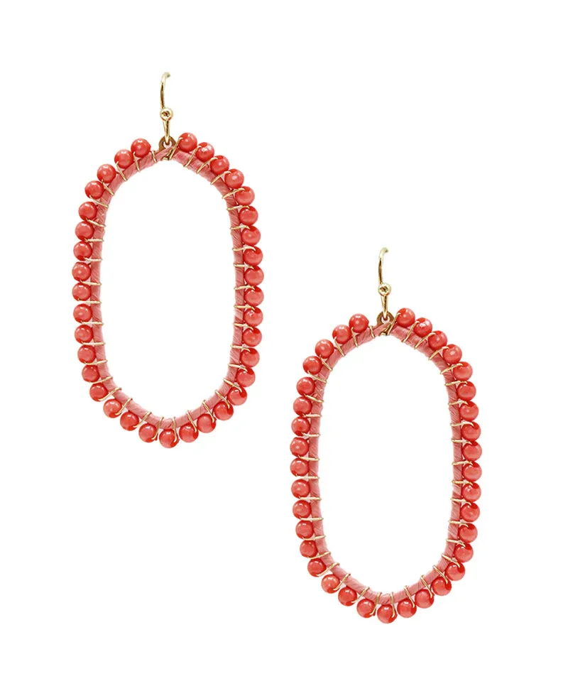 Beaded Hexagon Earring- Available in Multiple Colors