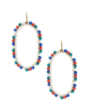 Beaded Hexagon Earring- Available in Multiple Colors