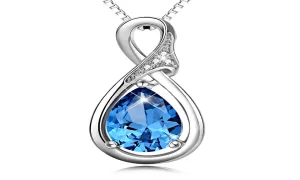 Beautiful Blue Crystal Sterling Silver Pendant