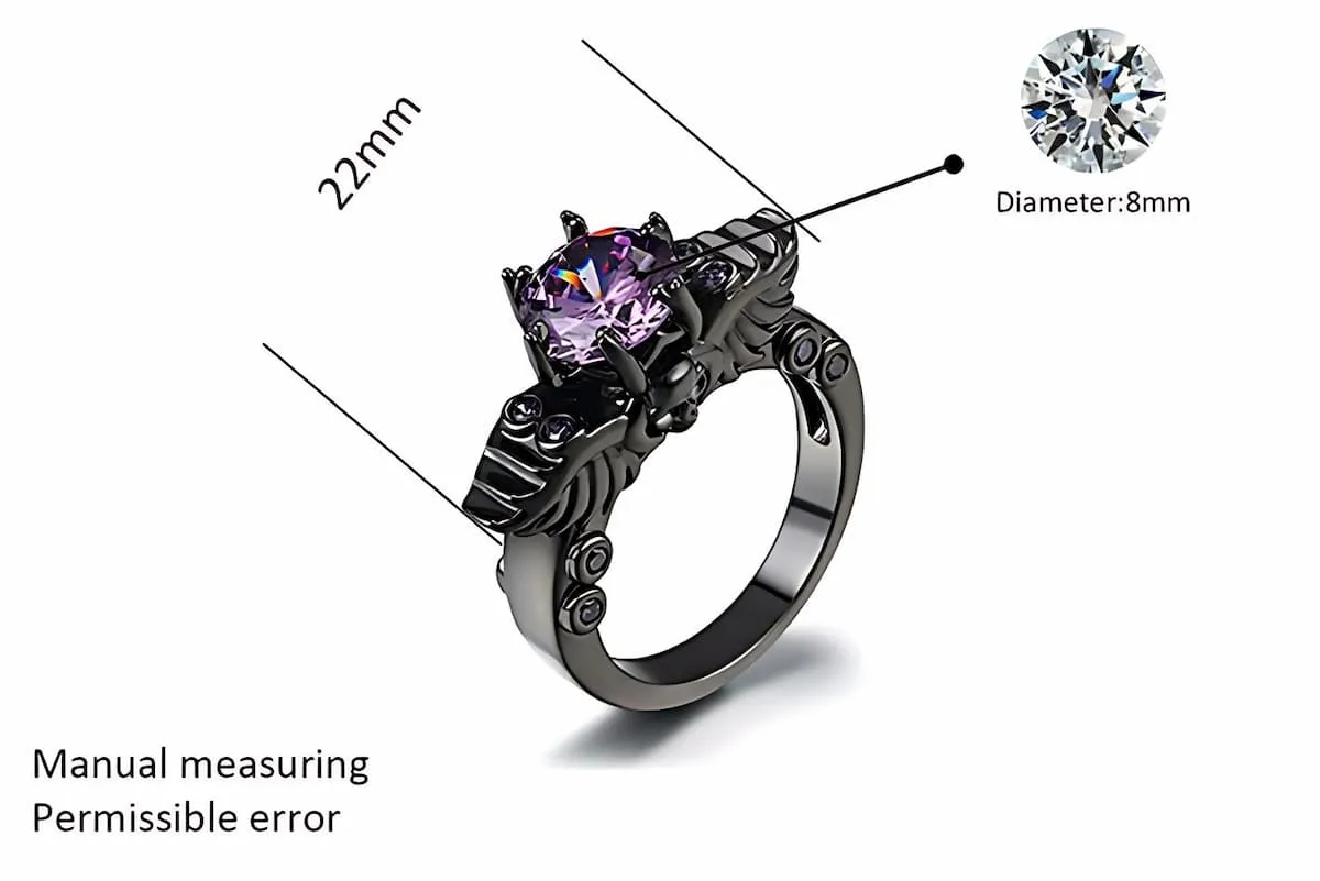 Black Skull Engagement Ring