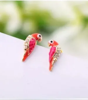 Bohemian Parrot Stud Earrings