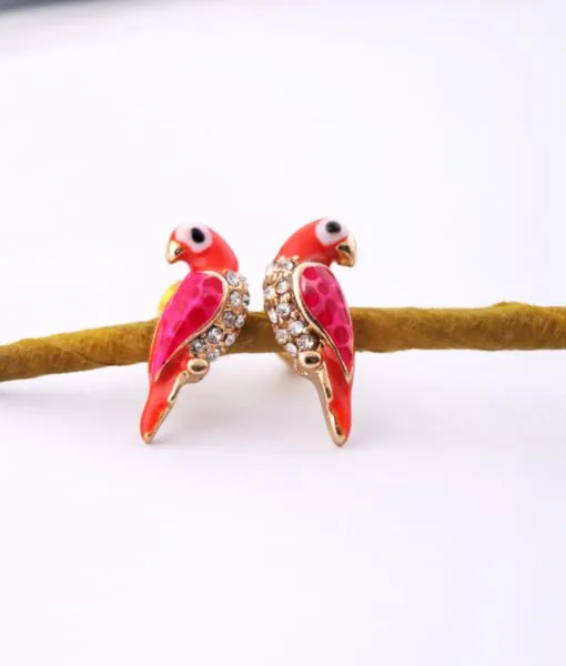 Bohemian Parrot Stud Earrings