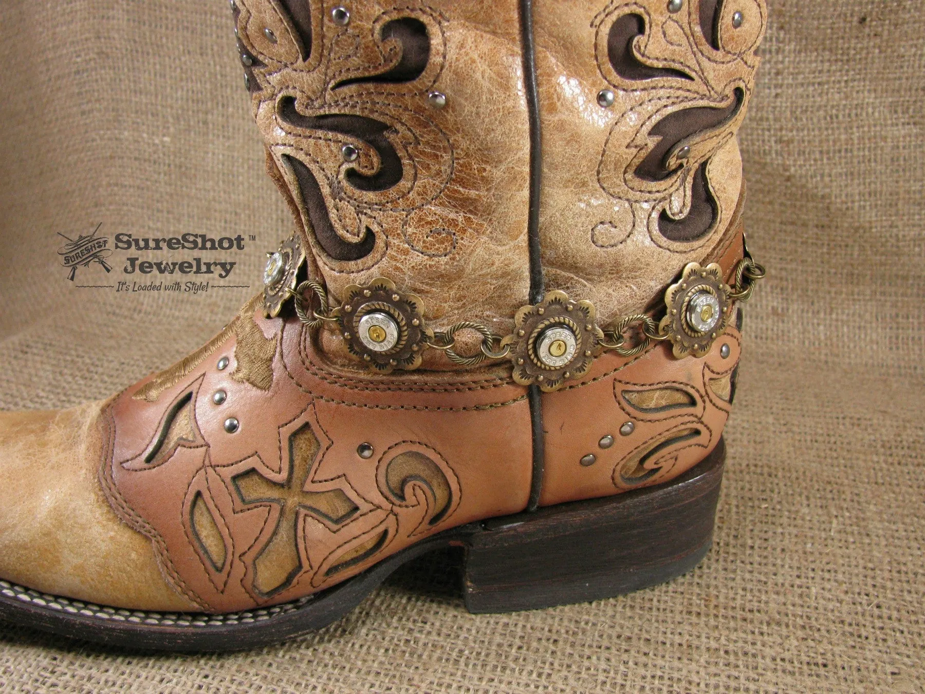 Brass Concho Style Bullet Boot Bracelet