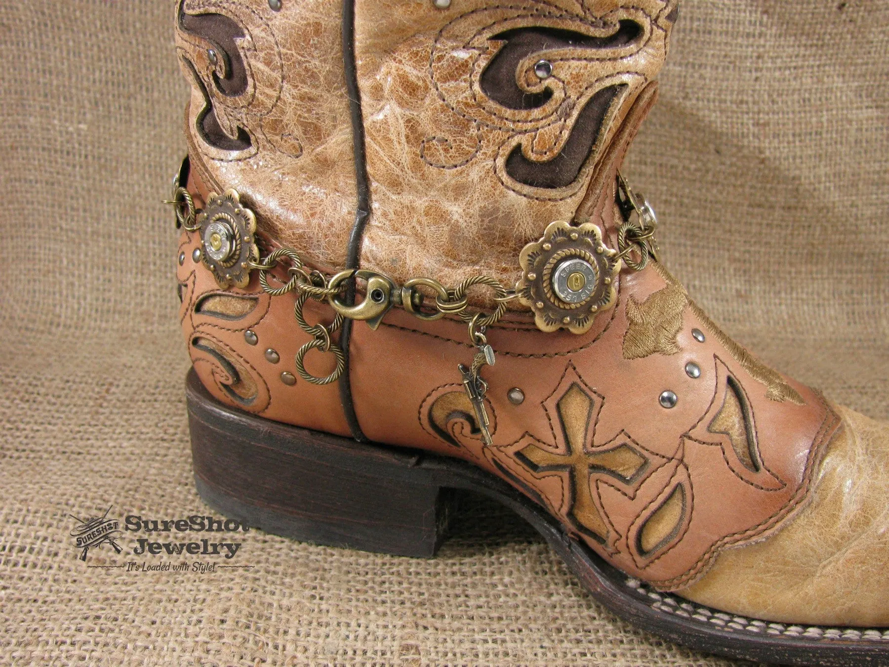 Brass Concho Style Bullet Boot Bracelet