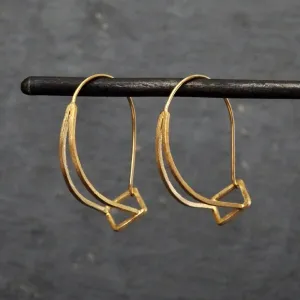 Brushed Contemporary Hoop Earrings