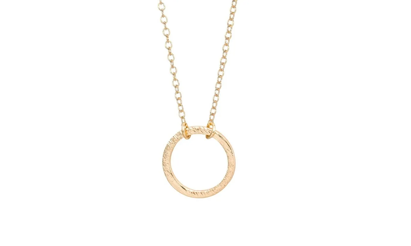 Brushed Forever Circle Pendant Necklaces For Women