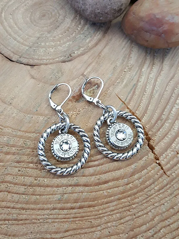 Bullet Earrings - Round Rope Ring Hoop Earrings