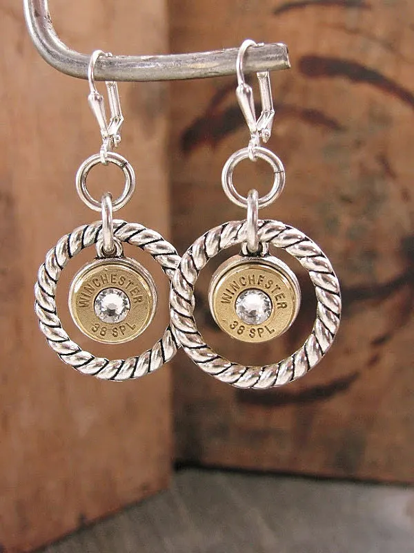 Bullet Earrings - Round Rope Ring Hoop Earrings