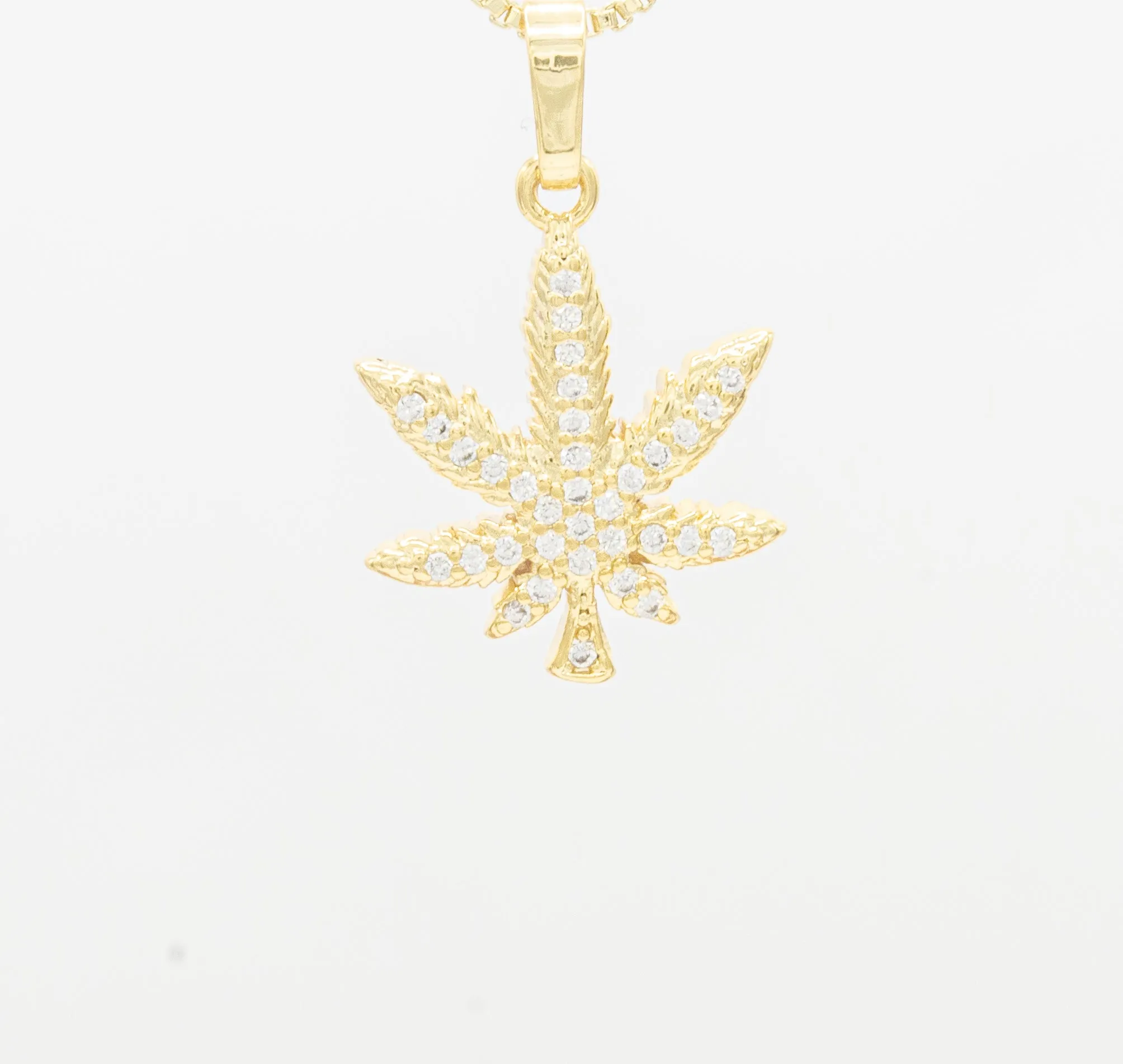 Cannabis Leaf 14K Gold Pendant