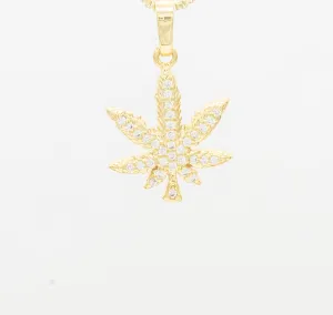 Cannabis Leaf 14K Gold Pendant