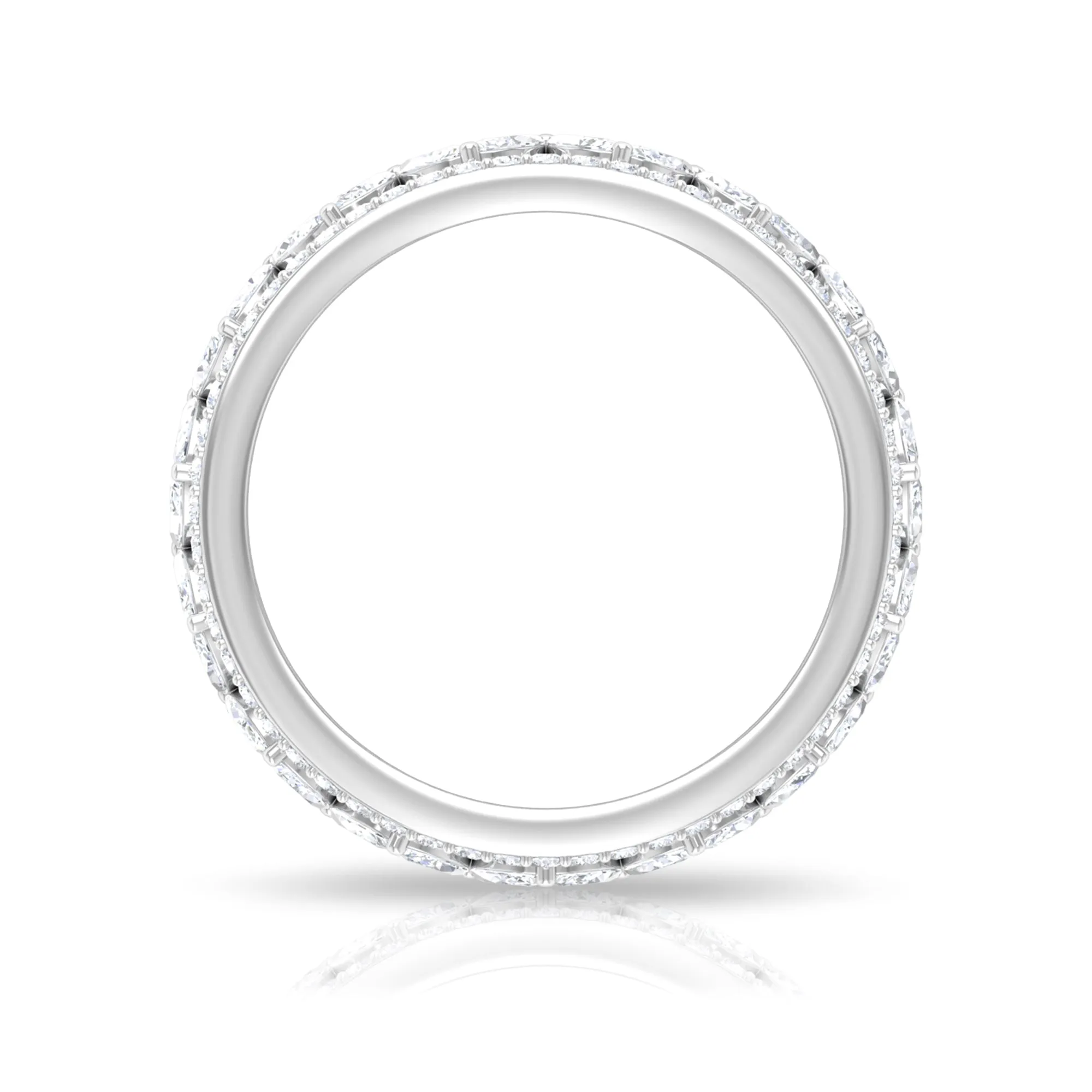 Certified Marquise Moissanite Wedding Band