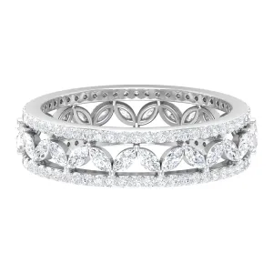 Certified Marquise Moissanite Wedding Band