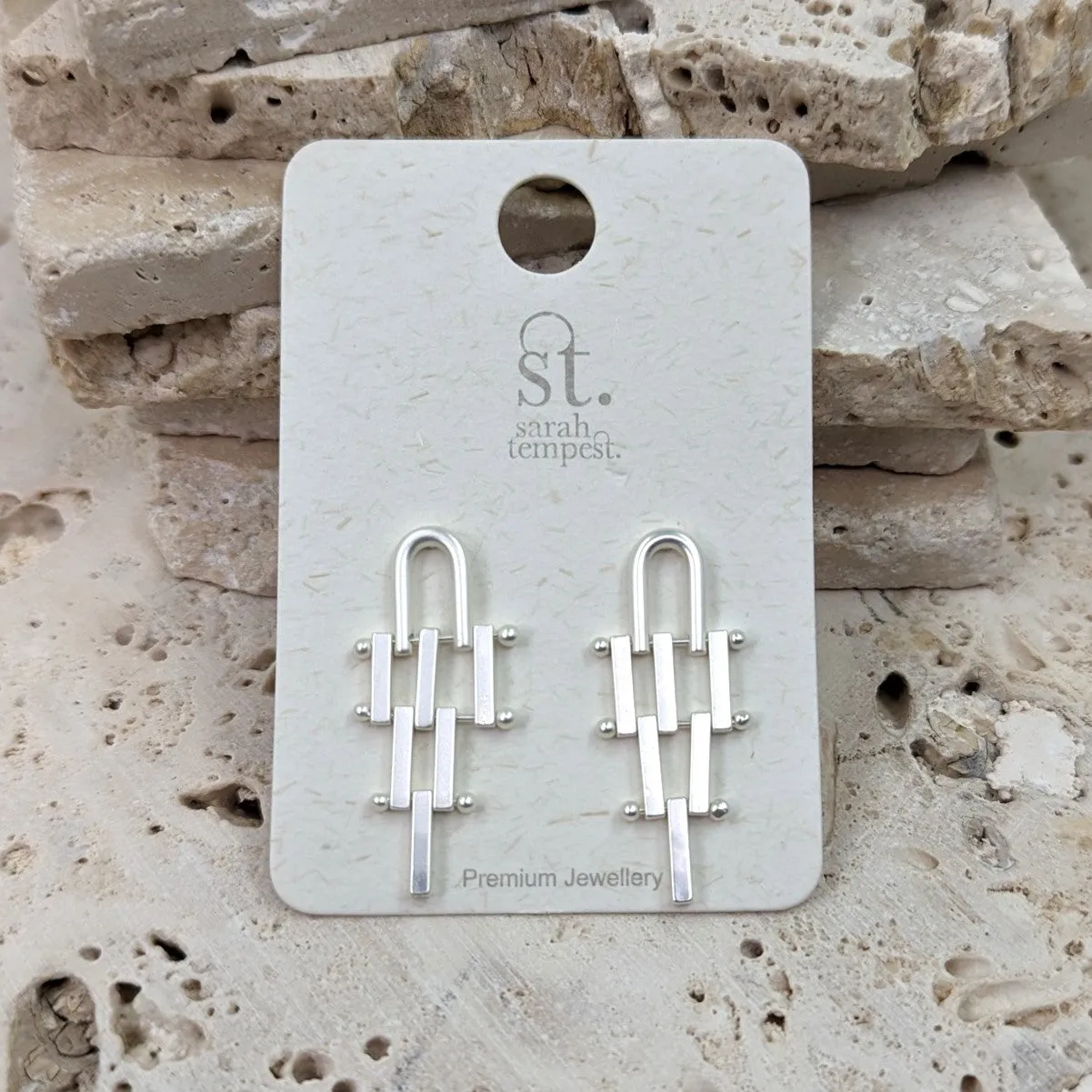 Chain and bar contemporary earrings