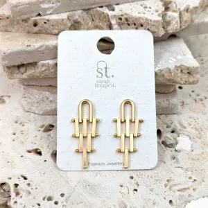 Chain and bar contemporary earrings