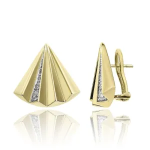 Chimento Bamboo Sipario 18ct Yellow Gold 0.31ct Diamond Stud Earrings