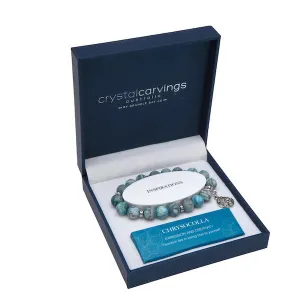 Chrysocolla Tree of Life Charm Bracelet 10mm Bead