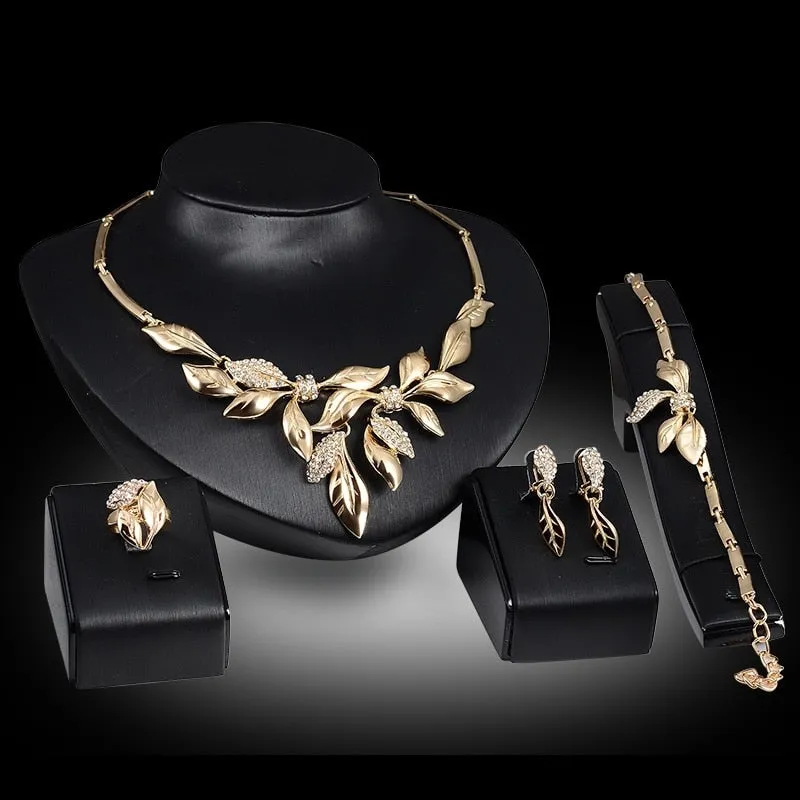 Chunky Jewellery Sets Classic Bead Pendant Hollow Design Crystal