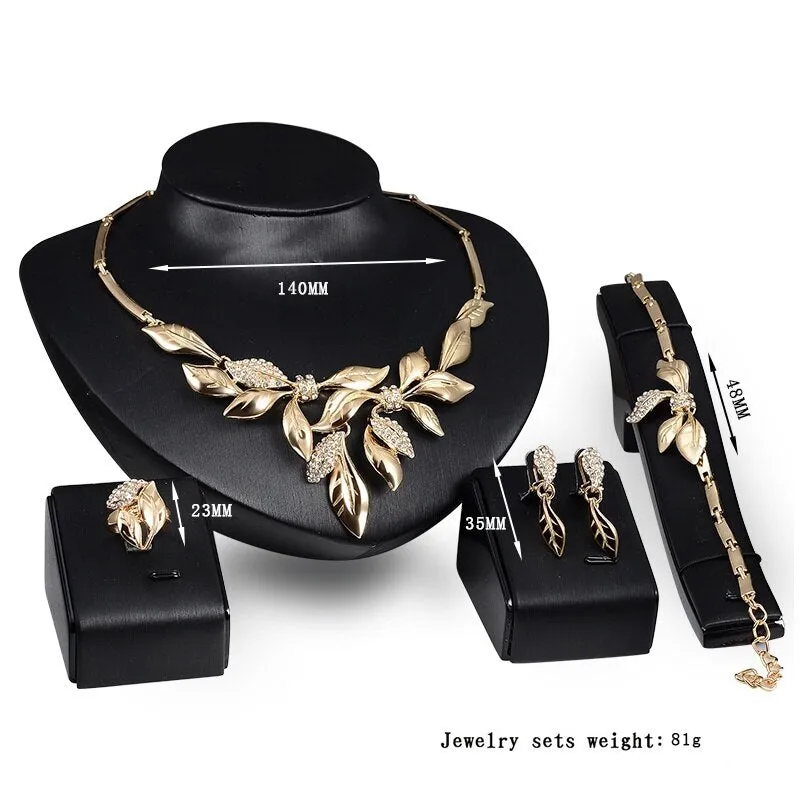 Chunky Jewellery Sets Classic Bead Pendant Hollow Design Crystal