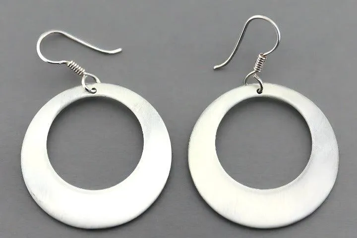Circle cutout drop earring - sterling silver
