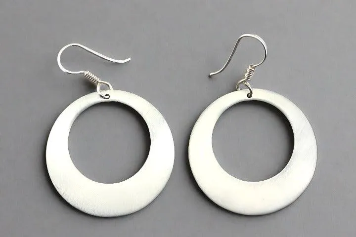 Circle cutout drop earring - sterling silver