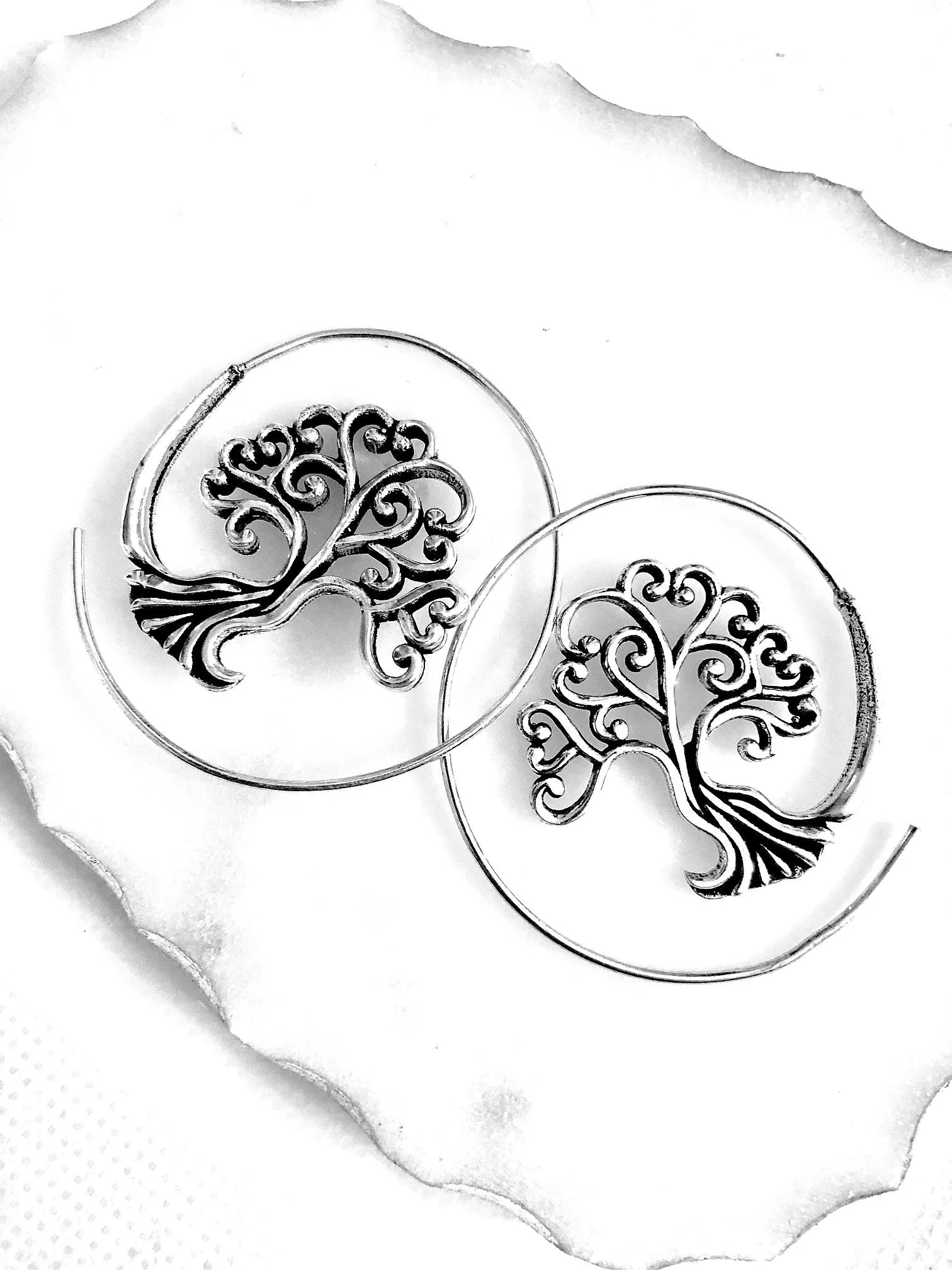 Circled Tree of Life Earrings