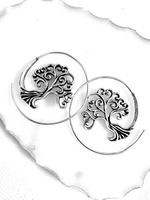 Circled Tree of Life Earrings