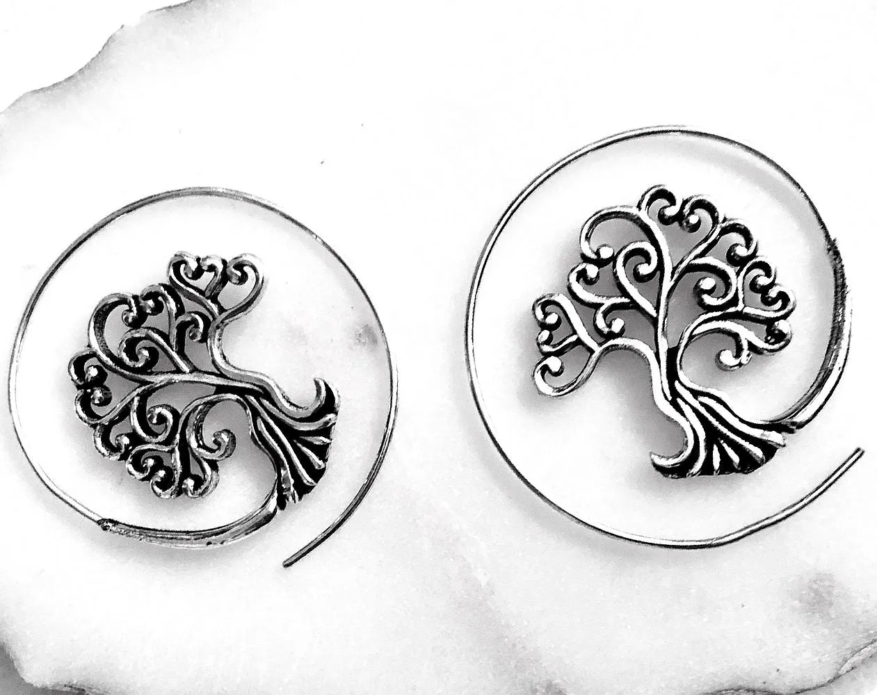 Circled Tree of Life Earrings