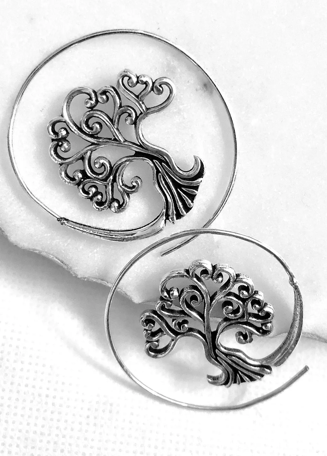 Circled Tree of Life Earrings
