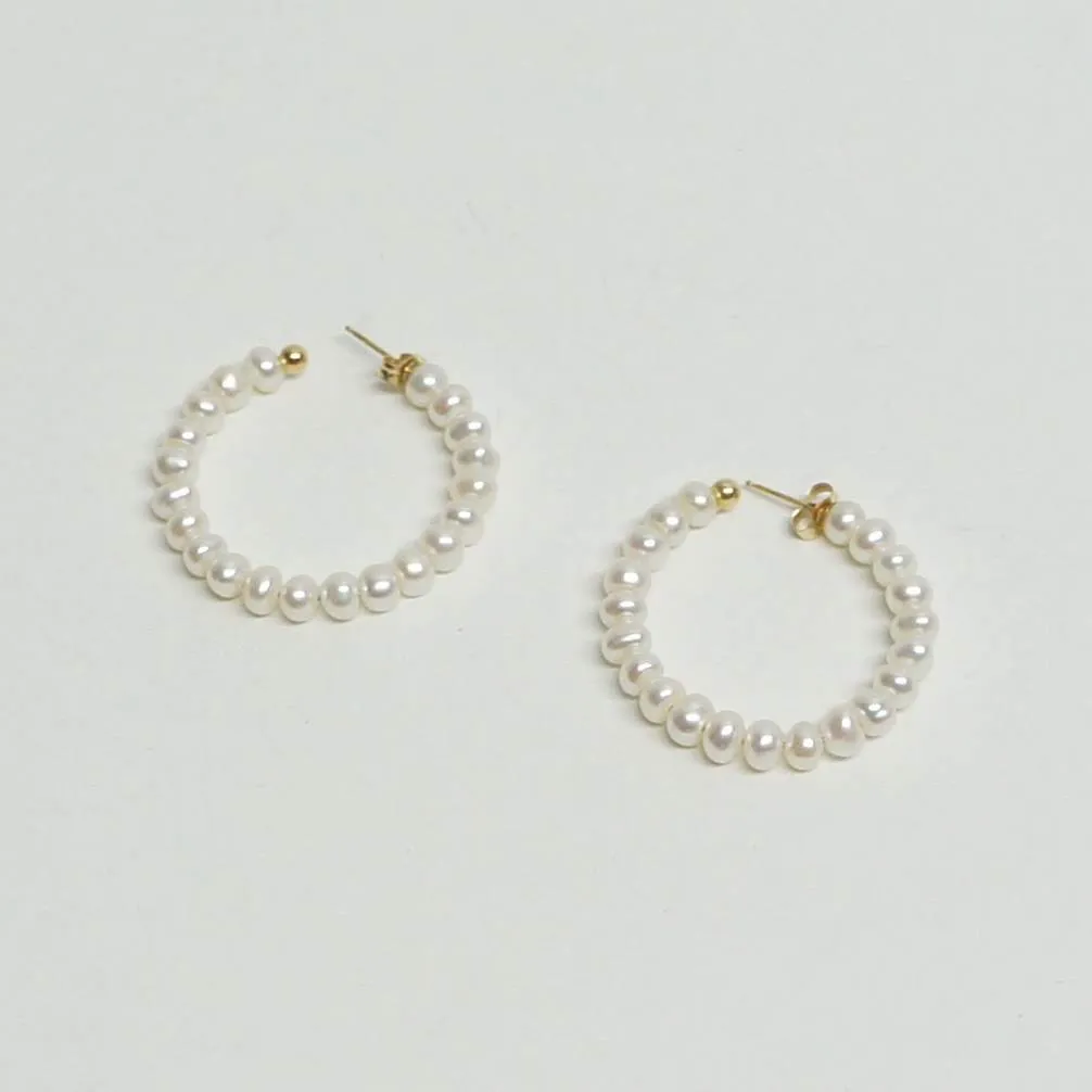 Classic Beaded Hoop Earrings - Contemporary Sustainable Jewelry