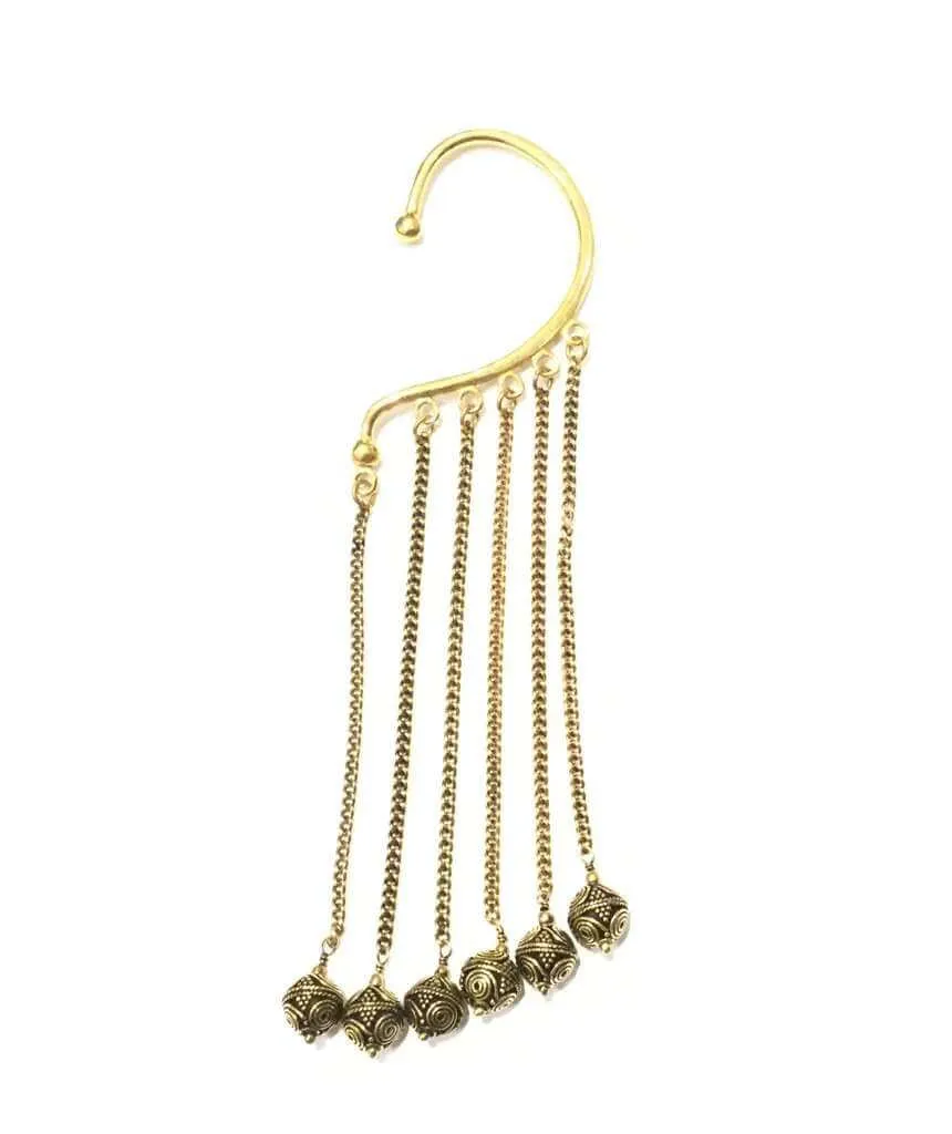 Classic Boho Earcuff with Dangling Chains
