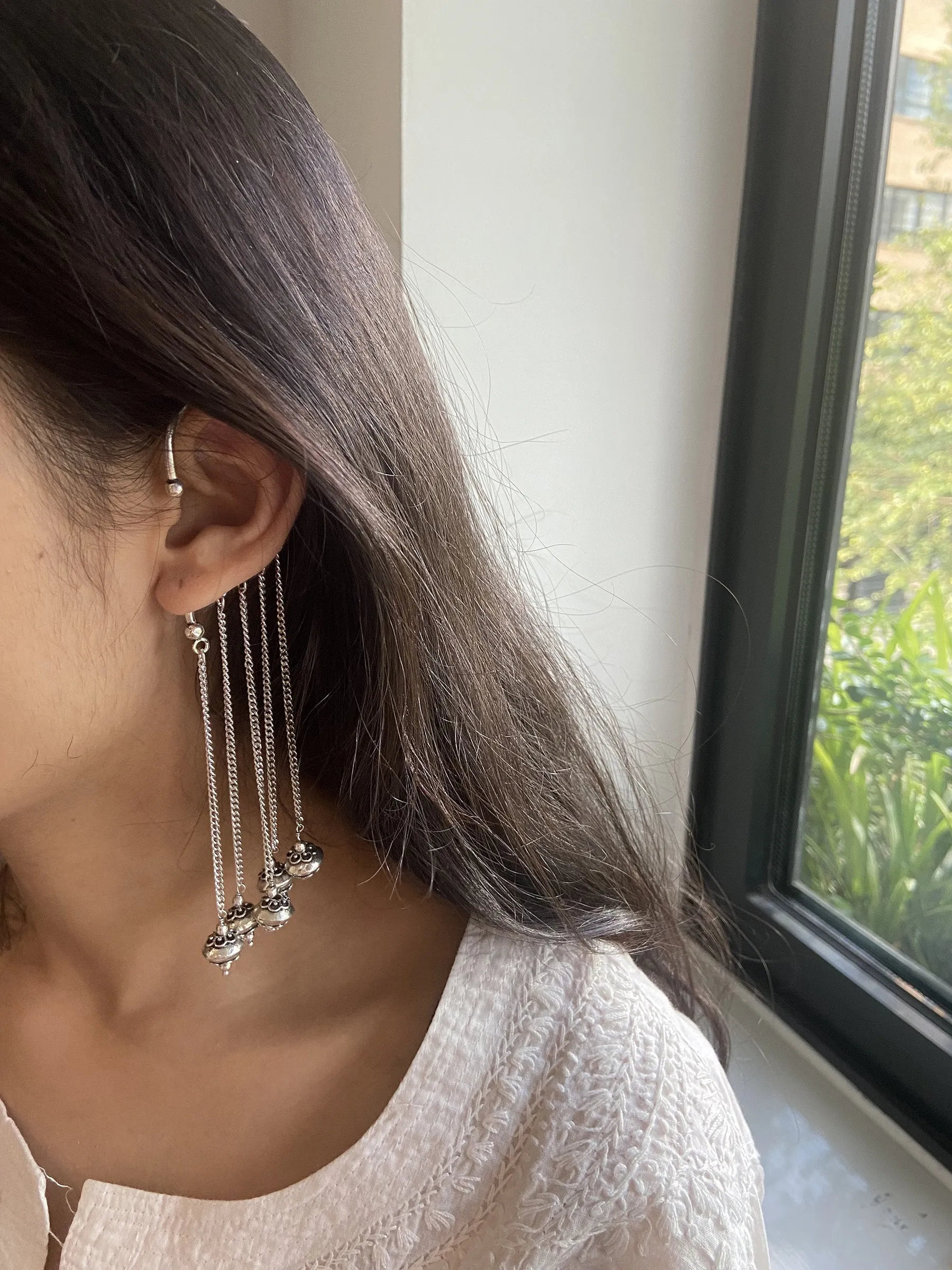 Classic Boho Earcuff with Dangling Chains