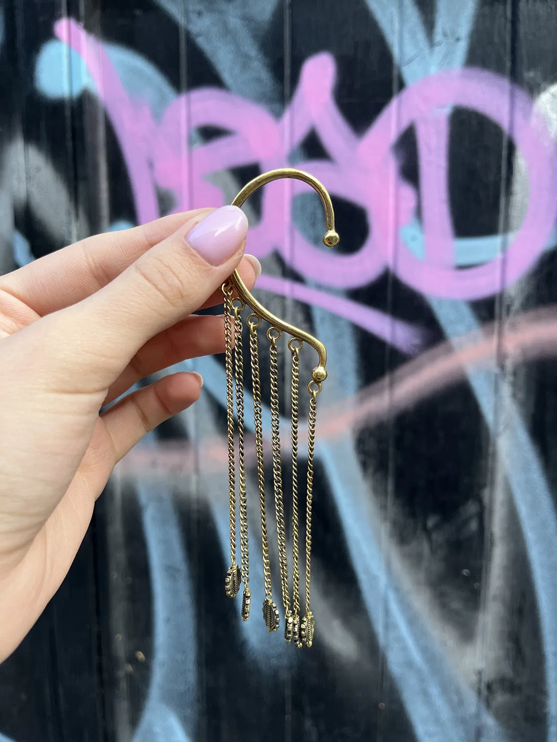 Classic Boho Earcuff with Dangling Chains