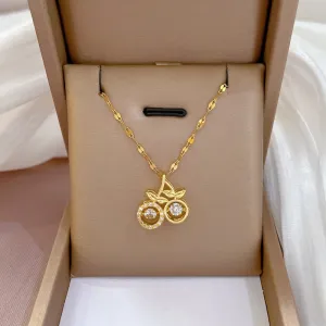 Classic Temperament Letter Flower Pendant Short Necklace For Women
