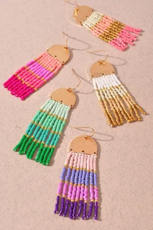 Color Block Seed Bead Earrings - Available in Multiple Colors