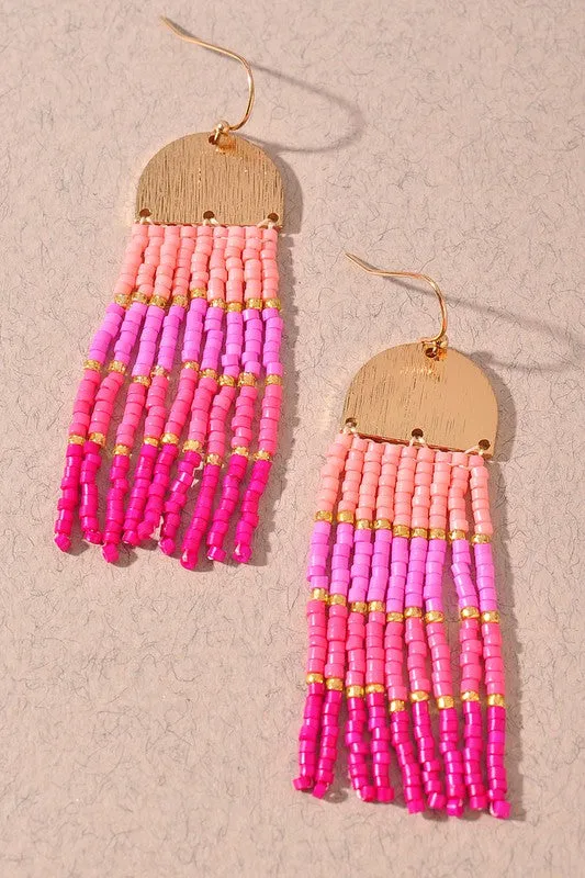 Color Block Seed Bead Earrings - Available in Multiple Colors