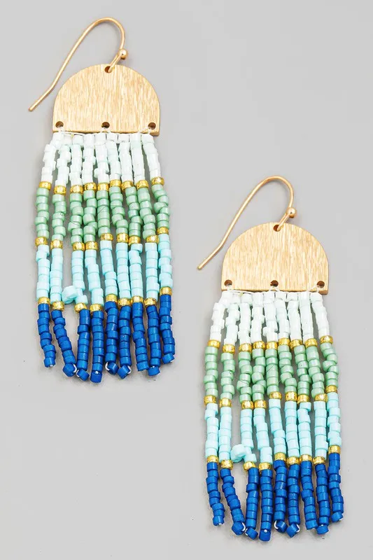 Color Block Seed Bead Earrings - Available in Multiple Colors