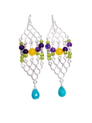 Colorato Colorful Beaded Chandelier Earrings