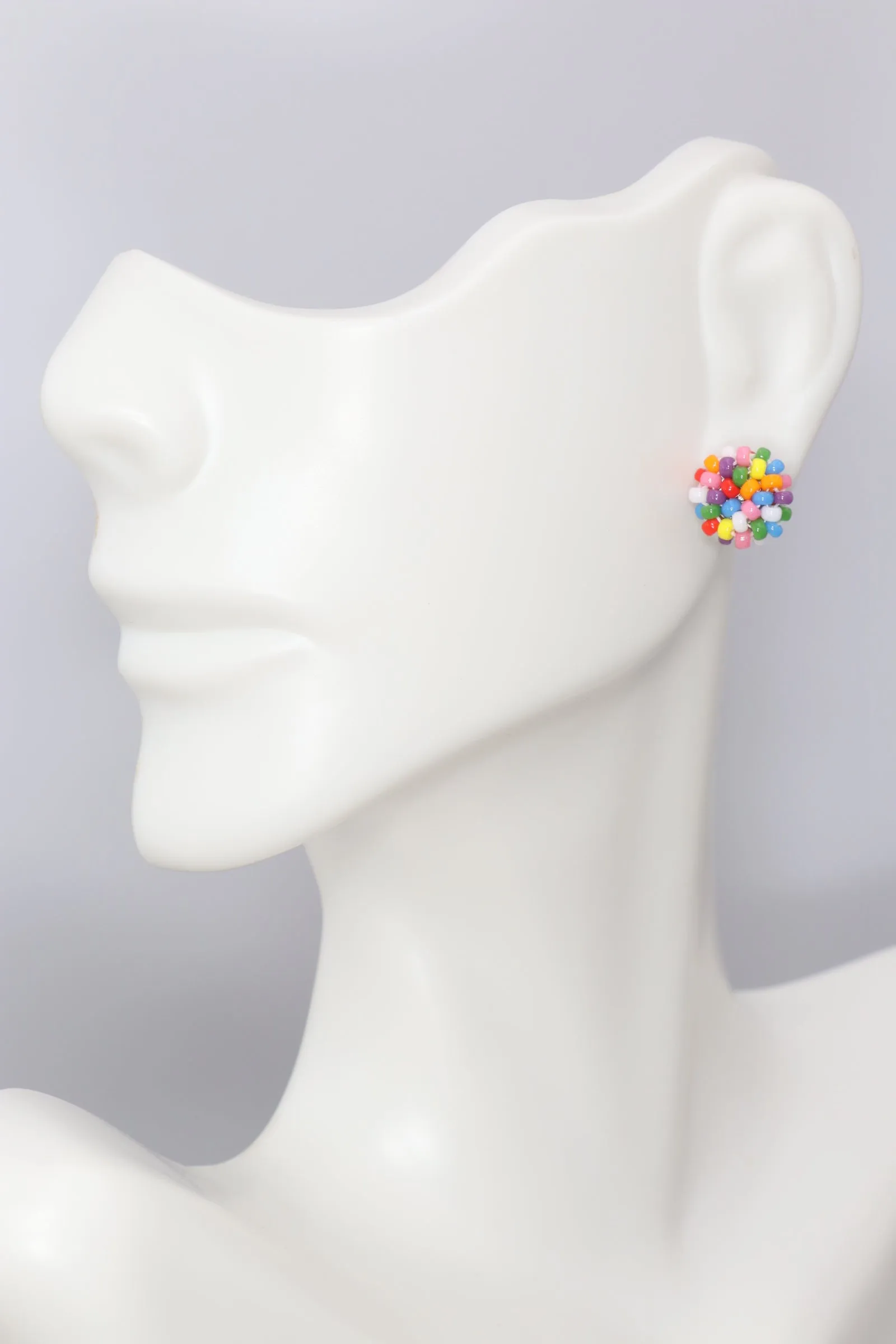 Colorful Beaded Stud Earrings