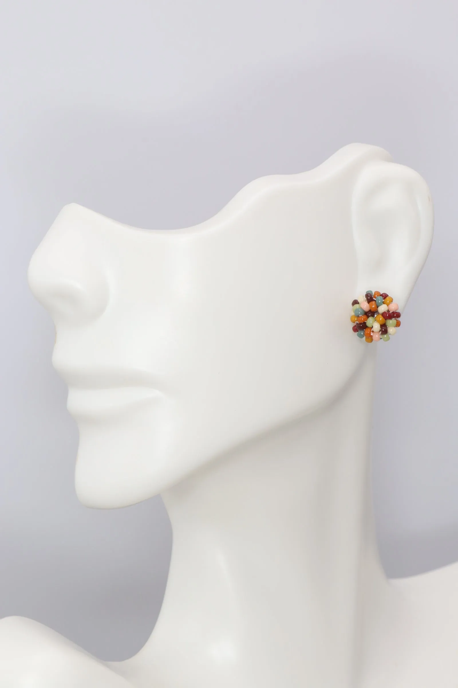 Colorful Beaded Stud Earrings