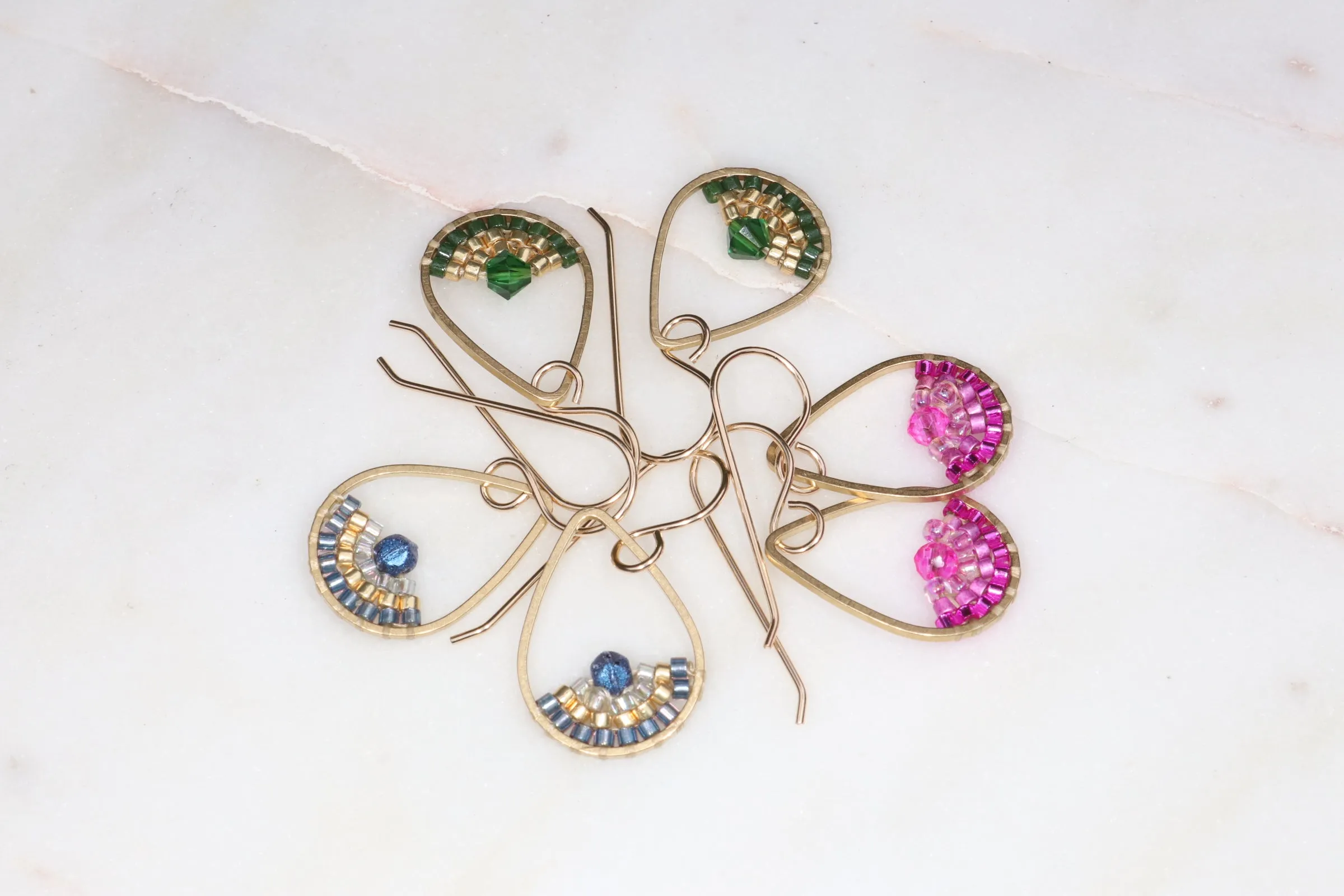 Colorful Beaded Teardrop Earrings